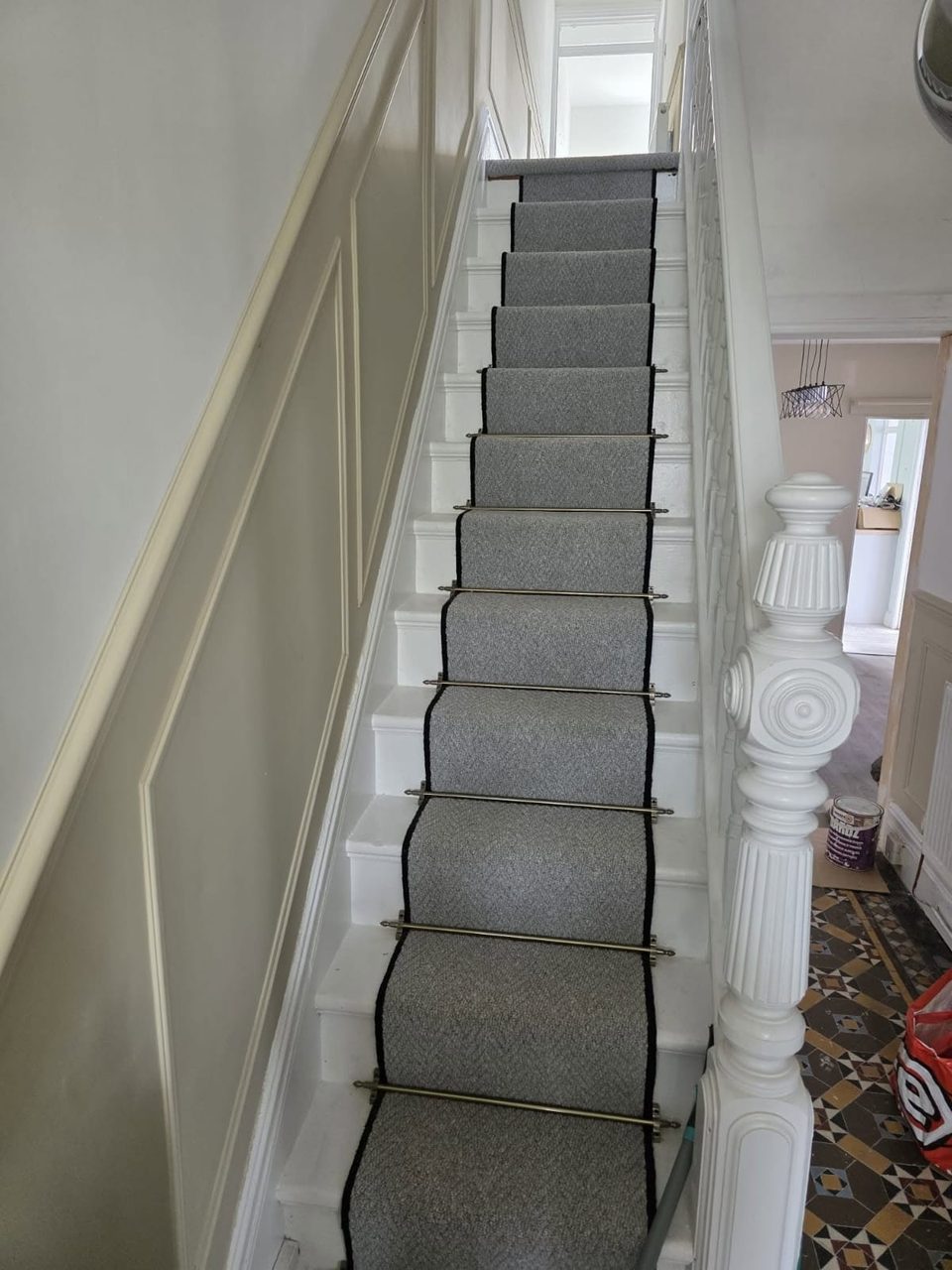 Staircase recarpeted top to bottom
