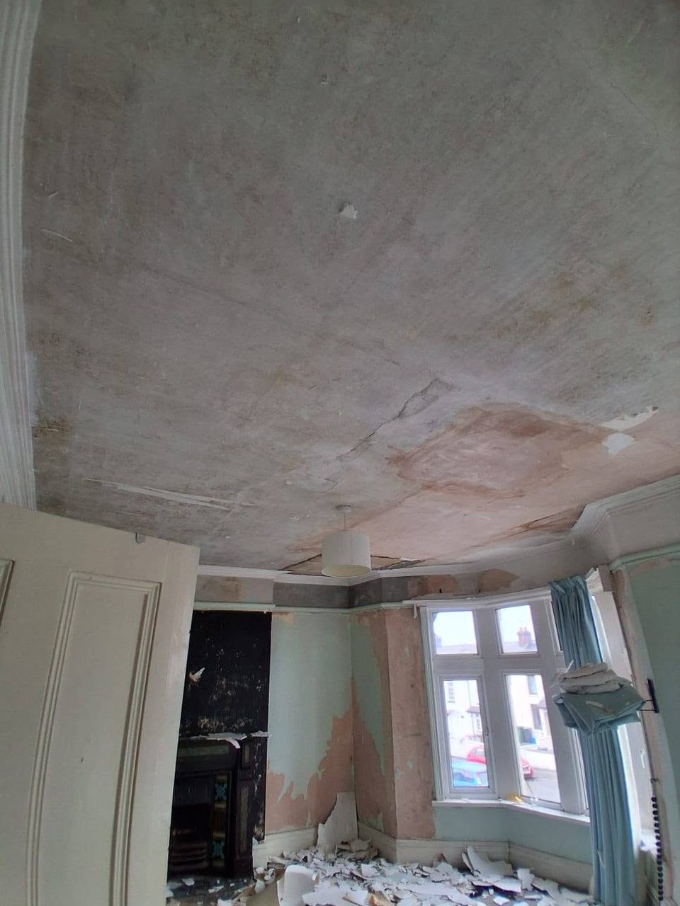 A second reception ready for replastering